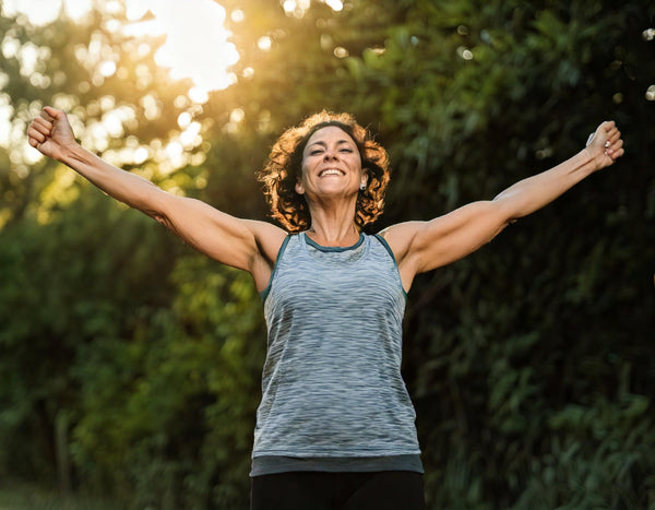 Old Lady Gains the Opposite of growing old aging empowering and confidence for women