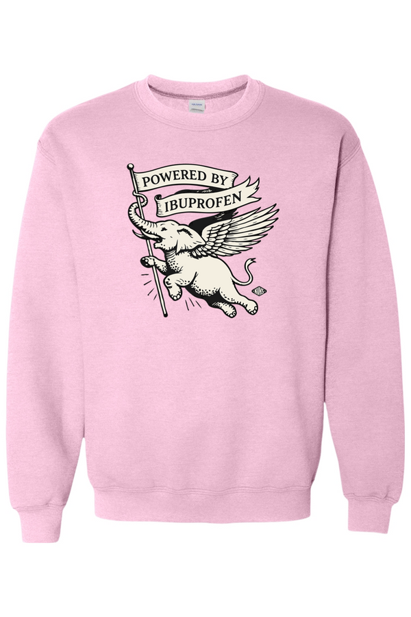 Powered by Ibuprofen Unisex Crew Sweatshirt