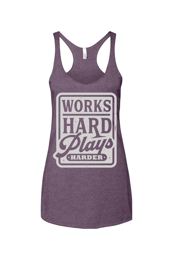 Purple tank top with motivational quote on a white background