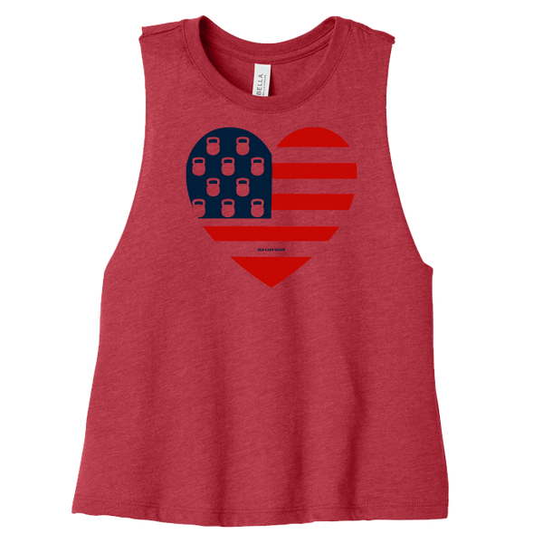USA Kettlebell Heart Crop Tank