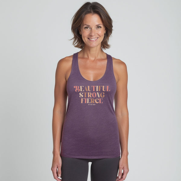 Beautiful Strong Fierce Women's Racerback Tank Top