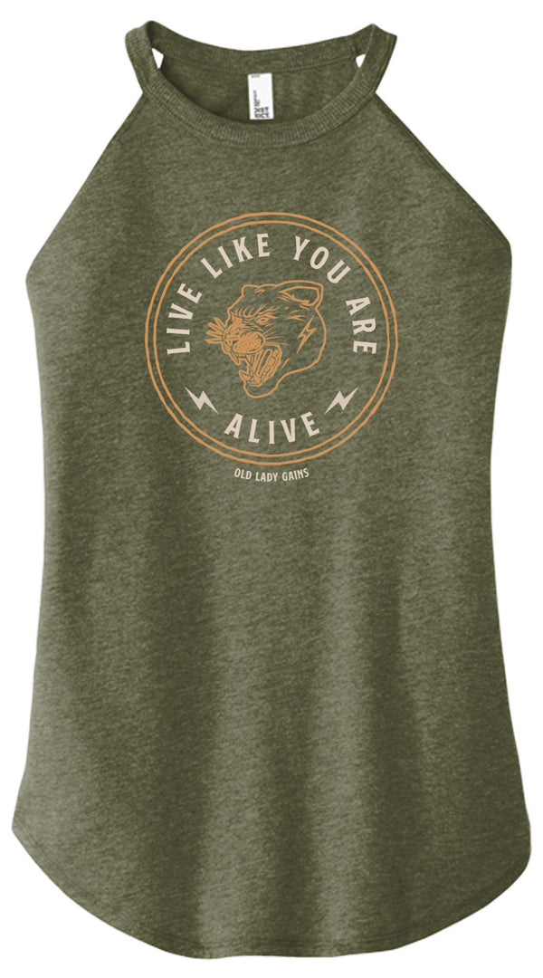 Live Like You Are Alive Halter Tank