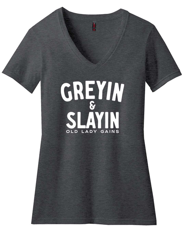Greyin & Slayin V-Neck Women's Tee