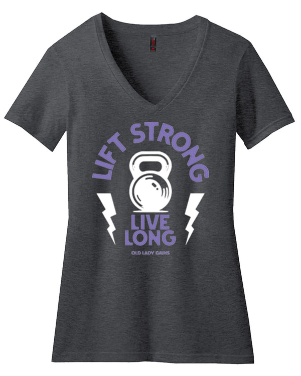 Kettlebell Lift Strong Women's V-Neck Tee