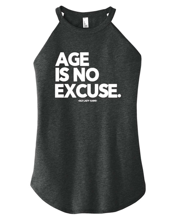 No Excuses Halter Tank for women over 40 – age empowering workout apparel