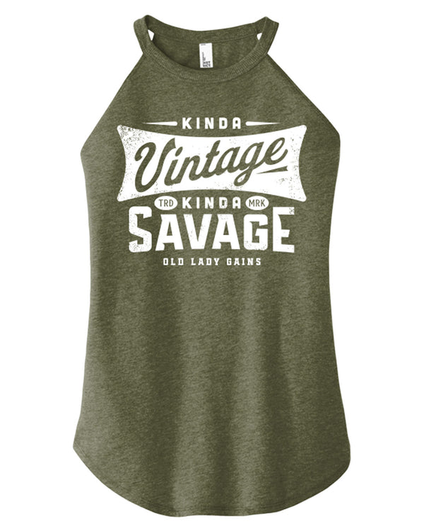 Retro Kinda Vintage Kinda Savage Halter Tank