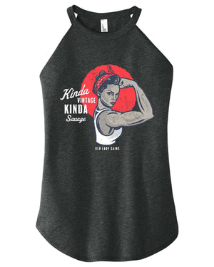 Rosie the Riveter Halter Tank for strong, active women over 40