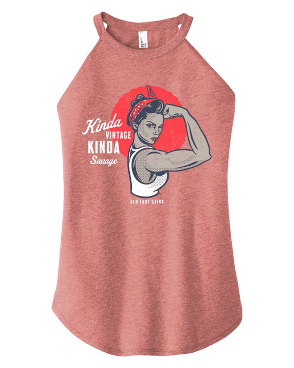 Rosie the Riveter Halter Tank for strong, active women over 40
