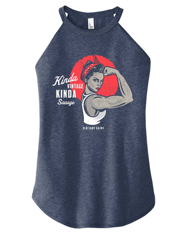 Rosie the Riveter Halter Tank for strong, active women over 40