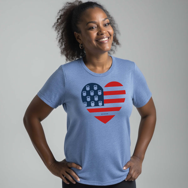 USA Kettlebell Heart Unisex Triblend Tee