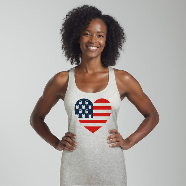 USA Kettlebell Heart Racerback Tank Top