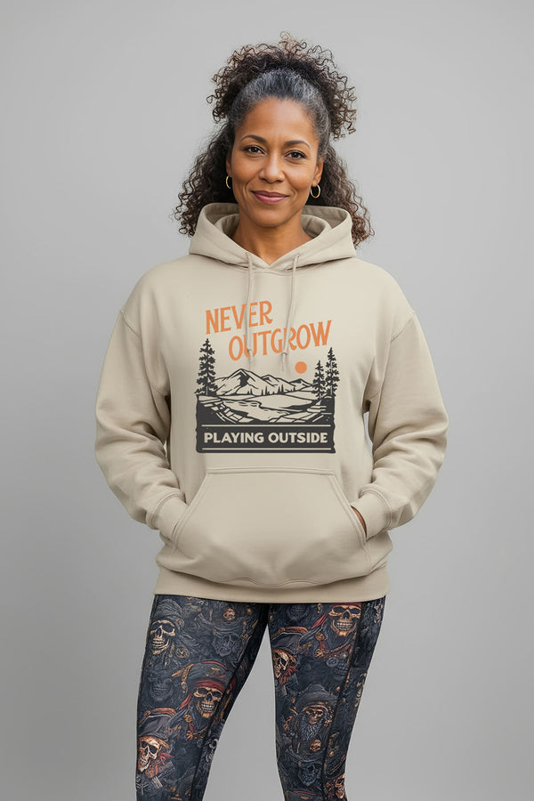 Never Outgrow Playing Outside Unisex Pullover Hoodie