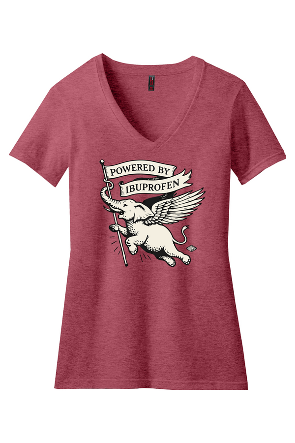 Powered by Ibuprofen Women’s V-Neck Tee