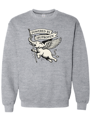 Powered by Ibuprofen Unisex Crew Sweatshirt
