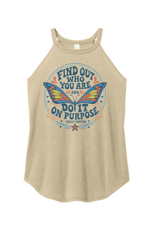 Find Out Who You Are Muscle Tee – Dolly Parton Quote Women's Halter Tank