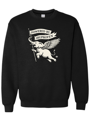 Powered by Ibuprofen Unisex Crew Sweatshirt