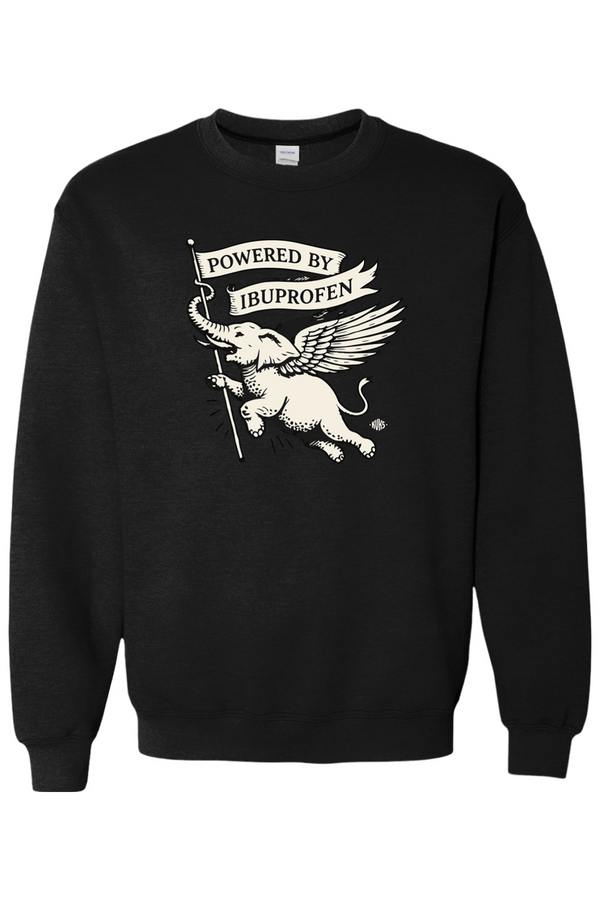 Powered by Ibuprofen Unisex Crew Sweatshirt