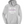 Gray hoodie with a logo on the chest against a white background