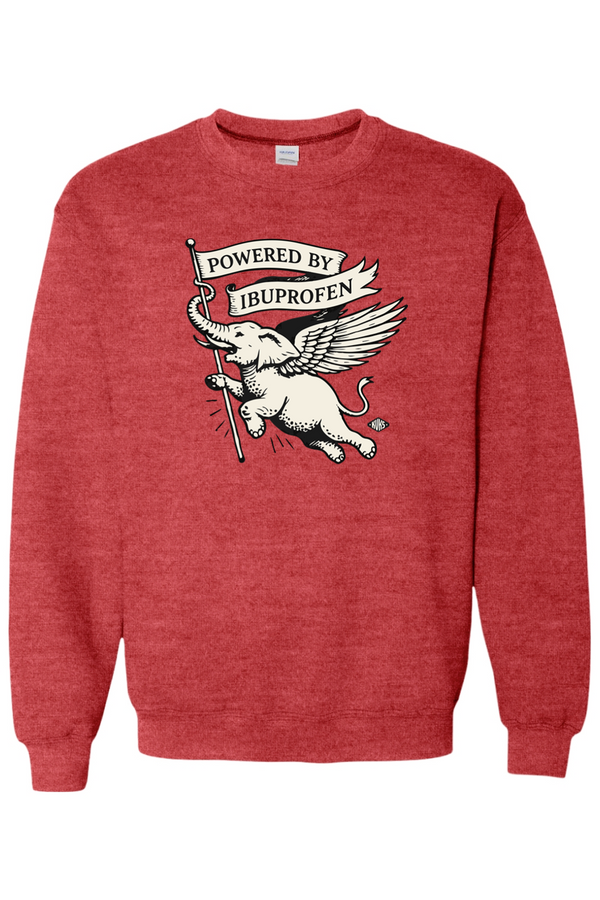 Powered by Ibuprofen Unisex Crew Sweatshirt