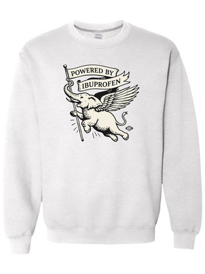 Powered by Ibuprofen Unisex Crew Sweatshirt