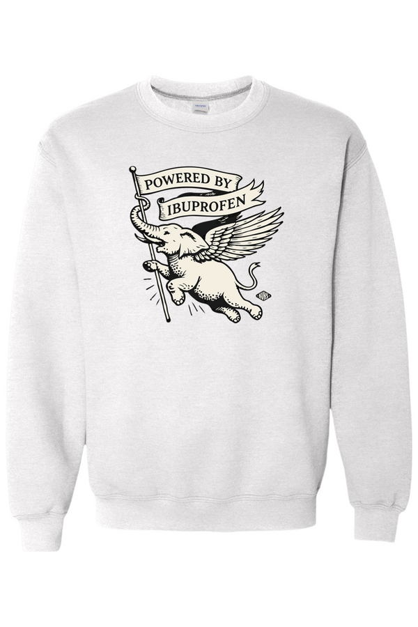 Powered by Ibuprofen Unisex Crew Sweatshirt