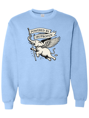 Powered by Ibuprofen Unisex Crew Sweatshirt