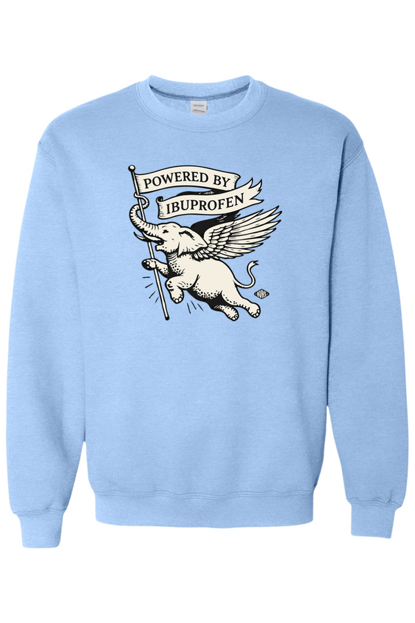 Powered by Ibuprofen Unisex Crew Sweatshirt
