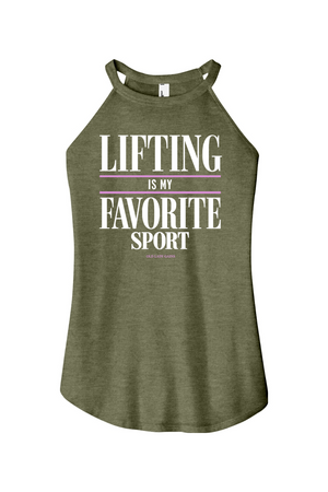 Green tank top with motivational quote on a white background