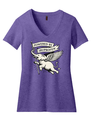 Powered by Ibuprofen Women’s V-Neck Tee