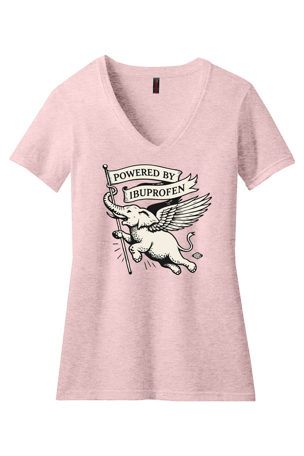 Powered by Ibuprofen Women’s V-Neck Tee