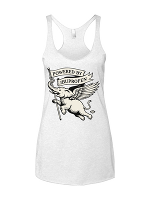 Powered by Ibuprofen Women's Racerback Tank
