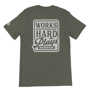 Works Hard Plays Harder Green Men's Cotton T-Shirt