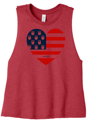 USA Kettlebell Heart Crop Tank
