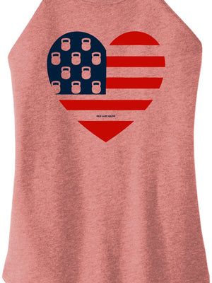 USA Kettlebell Heart Women Halter Tank