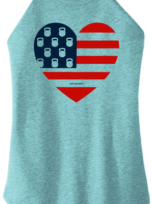 USA Kettlebell Heart Women Halter Tank