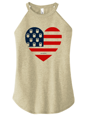 USA Kettlebell Heart Women Halter Tank