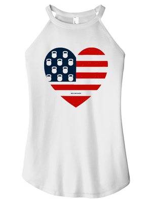 USA Kettlebell Heart Women Halter Tank