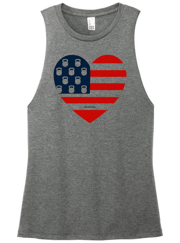 USA Kettlebell Heart Muscle Tank