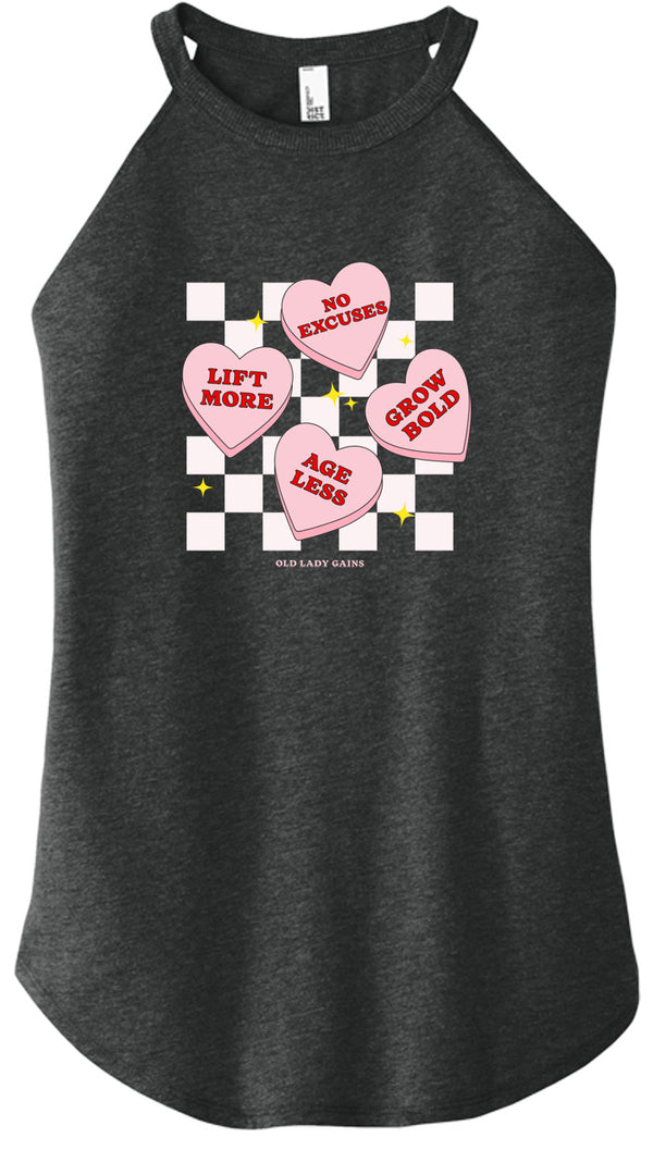 Candy Hearts Women Halter Tank