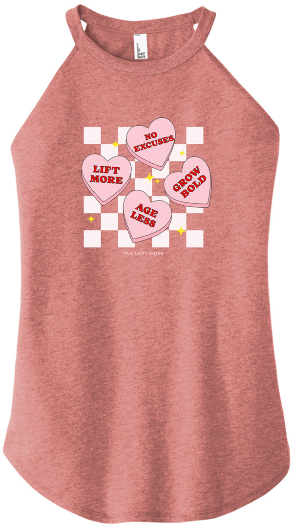 Candy Hearts Women Halter Tank