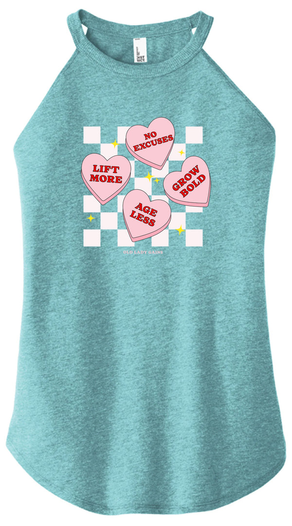 Candy Hearts Women Halter Tank