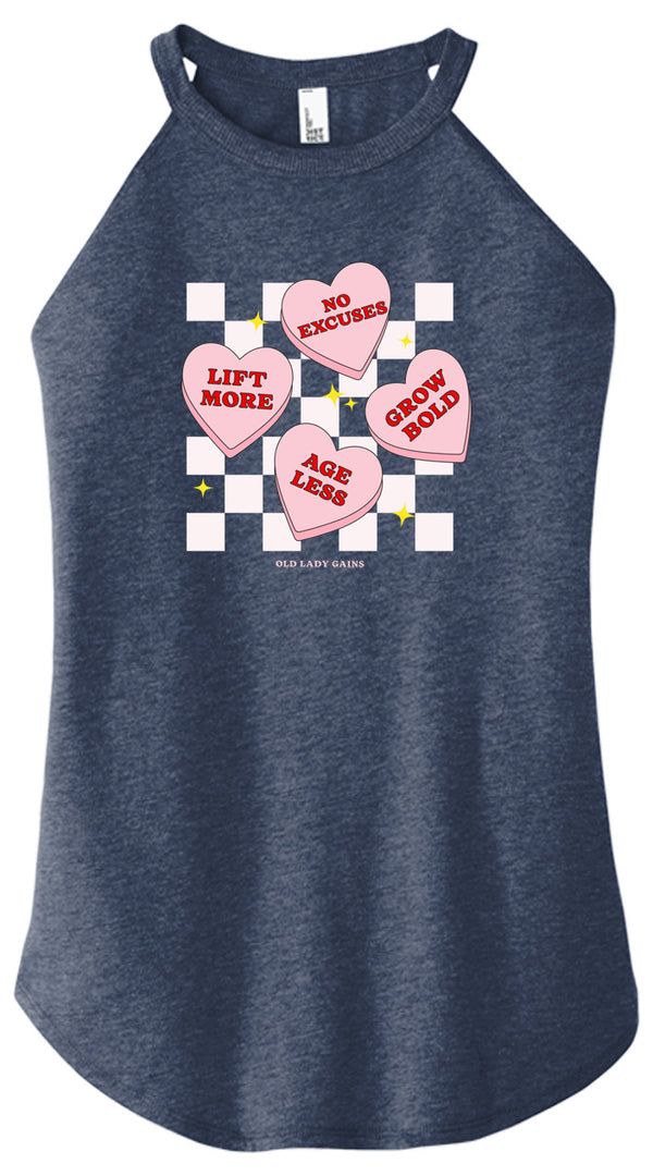 Candy Hearts Women Halter Tank