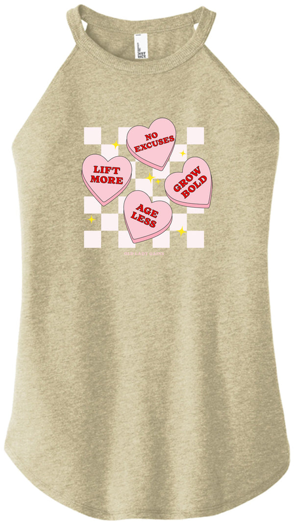 Candy Hearts Women Halter Tank