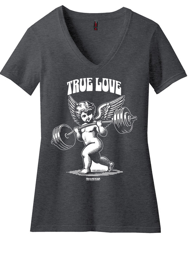 Cupid's Barbell Women's V-Neck Tee