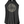 A heather black  high-neck halter tank top featuring a circular barbell plate graphic with the text 