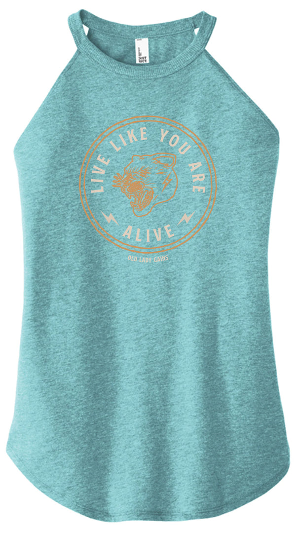 Live Like You Are Alive Halter Tank