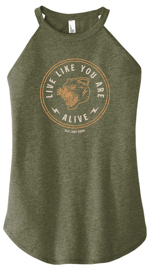 Live Like You Are Alive Halter Tank
