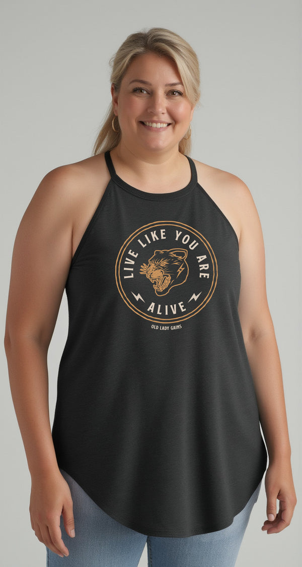 Live Like You Are Alive Halter Tank