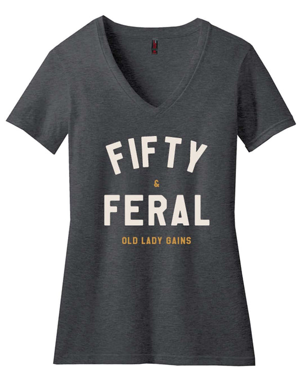 Fifty & Feral Women's V-Neck Tee