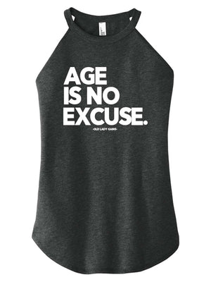 No Excuses Halter Tank for women over 40 – age empowering workout apparel